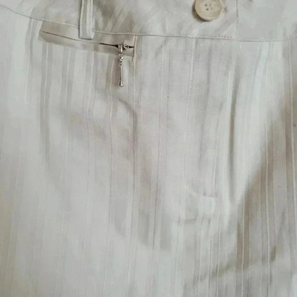 Jessica Sport Beige Tone on Tone  Striped Pencil Skirt Front Closure sz14 - Picture 3 of 8